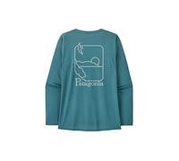 Patagonia Women's Long-Sleeved Cap Cool Daily Graphic Shirt - Waters - T-shirt femme Swelldrifter: Wetland Blue X-Dye S