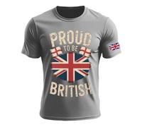T-shirt patriotique pour homme avec imprimé Union Jack - T-shirt à manches courtes avec inscription London | Haut distinctif pour le quotidien, Style_n02 Gris, XL