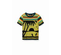 Desigual, Femme, Pulls, Multicolore, Taille: 46 FR Pull Femme Jaune en Viscose