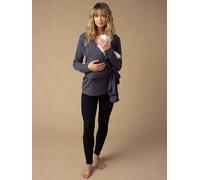 T-shirt peau à peau grossesse en coton bio manches longues gris 42/44