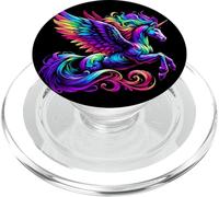 T-Shirt Pégase Licorne Arc-en-Ciel psychédélique - Art Fantastique Unique PopSockets PopGrip pour MagSafe
