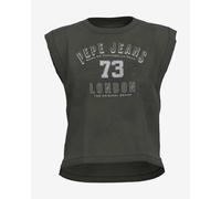 T-shirt Pepe Jeans Amber sans manches vert foncé femme - XS