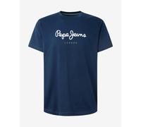 T-shirt Pepe Jeans Eggo Logo manche courte bleu marine foncé blanc - M
