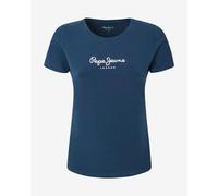 T-shirt Pepe Jeans New Virginia Slim manche courte bleu marine blanc femme - L