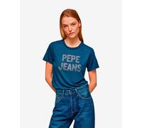 T-shirt Pepe Jeans Niko manche courte bleu rose femme - S