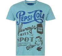 T-shirt - Pepsi-Cola - Bleu Vert - 100% Coton - Manches Courtes - Col Rond L