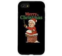 T-Shirt Père Noël Drôle Pooping Down Chimney Mère Noël Coque pour iPhone SE (2020) / 7/8