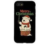 T-Shirt Père Noël Drôle Pooping Down Chimney Ours Polaire Coque pour iPhone SE (2020) / 7/8