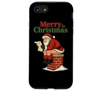 T-Shirt Père Noël Drôle Pooping Down Chimney Père Noël Coque pour iPhone SE (2020) / 7/8