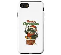 T-Shirt Père Noël Drôle Pooping Down Chimney Raton Laveur Coque pour iPhone SE (2020) / 7/8