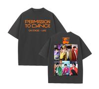 T-Shirt Permission to Dance on STAGE-LIVE2025 Imprimé Graphique Sup-Port Daily Cute Cotton Shirt(A-Gray,5XL)