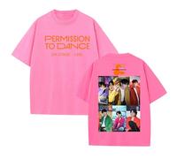 T-Shirt Permission to Dance on STAGE-LIVE2025 Imprimé Graphique Sup-Port Daily Cute Cotton Shirt(A-Pink,S)