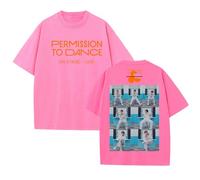 T-Shirt Permission to Dance on STAGE-LIVE2025 Imprimé Graphique Sup-Port Daily Cute Cotton Shirt(B-Pink,XL)