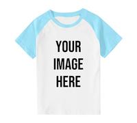 T-shirt personnalisé à manches courtes pour l'été - T-shirts imprimés avec photos et noms de texte - Chemisier unisexe personnalisé pour garçons et filles - Créez votre propre t-shirt pour enfants de