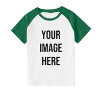 T-shirt personnalisé à manches courtes pour l'été - T-shirts imprimés avec photos et noms de texte - Chemisier unisexe personnalisé pour garçons et filles - Créez votre propre t-shirt pour enfants de