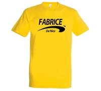 T-Shirt personnalisé Brice de Nice Jaune avec Prénom et Ville, 100% Coton, grammage 190, Impression qualité française (FR/ES, Alpha/Lettres, M, Taille Normale, Taille Normale)