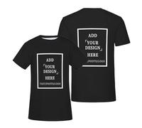 T-Shirt Personnalisé Homme - Impression HD - Créez Votre Design Unique - Taille S-5XL - Livraison Rapide (FR/ES, Alpha/Lettres, 5TG, Taille Normale, Taille Normale, Black)