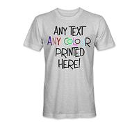 T-Shirt Personnalisé Imprimé Manches Courtes Unisexe Homme Femme - Gris Sport - XL - Tout Texte Toute Couleur