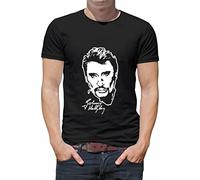 t-Shirt personnalisé Johnny hallyday Rock Chanteur Idole des Jeunes N028 djmh Noir (XL)
