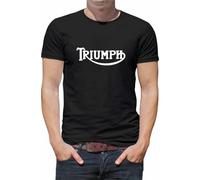 T Shirt personnalisé Moto Custom Motorcycle Road Vintage Triumph M014 (Noir, M)