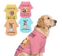 T-Shirt Personnalisé pour Chien avec Photo Nom Texte ou Logo - Vêtement d'Été Respirant pour Animaux de Compagnie Doux et Chats de Petite, Moyenne et Grande Taille, Chiots et Chatons