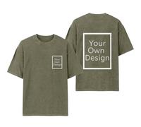 T-shirt personnalisé pour homme avec n'importe quel texte ou logo, chemise décontractée à manches courtes personnalisée sur le devant et le dos, haut respirant et col rond pour le travail, l'équipe