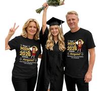 T-shirt personnalisé pour les sortants d'école 2026 personnalisable pour la famille, remise de diplôme avec texte/nom et photo pour remise de diplôme de e 2026 Cadeau d'adieu T-shirt Top The
