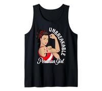 T-Shirt péruvien pour Fille - Drapeau Latina du Pérou - pour Filles et Femmes Débardeur