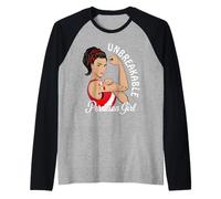 T-Shirt péruvien pour Fille - Drapeau Latina du Pérou - pour Filles et Femmes Manche Raglan