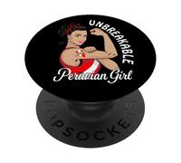 T-Shirt péruvien pour Fille - Drapeau Latina du Pérou - pour Filles et Femmes PopSockets PopGrip Adhésif