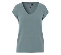 T-shirt petrole uni avec une coupe droite et des manches courtes M