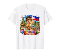 T-Shirt Philippines, T-Shirt Graphique avec Drapeau philippin pour Les Amoureux T-Shirt