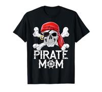 T-shirt Pirate Mom Jolly Roger Drapeau Tête de mort et os croisés T-Shirt