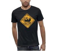 T-shirt - PIXEL EVOLUTION - CAUTION DRUNK BULL - Homme - Noir - Coupe ajustée - 100% Coton XXXXL