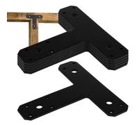 T-shirt plat noir T-6 pièces Les seaux d'articulation plate pour la maison sont conçus pour renforcer efficacement les joints tels que les colonnes et les joints à rayons, ce qui en fait une attelle