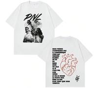 T-shirt PNL Le Monde Chico pour hommes et femmes, style hip-hop, manches courtes, coton, coupe ample et oversize Caractéristiques : Respirant, légerConseils d'entretien : Lavable en machineType de fer