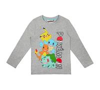 T-shirt Pokémon à manches longues dans différents designs, Gris 2, 116 cm