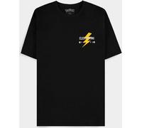 T-Shirt Pokemon Noir Pikachu Electrifying Line-art Größe XL
