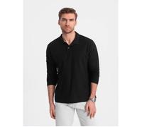 T-shirt polo à manches longues - Ombre - Cotton Line - Homme - Noir S