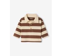 T-shirt polo bébé rayé manches longues cacao 12M(74CM)