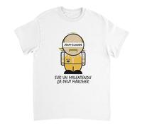 T-Shirt Popitos Jean-Claude Dusse - sur Un malentendu (FR/ES, Numérique, 44, Taille Normale, Taille Normale, Grand Logo, Blanc)