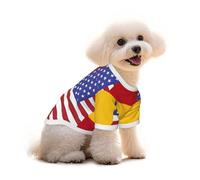 T-shirt pour chien avec drapeau américain de l'Espagne - Vêtements pour chiots et animaux de compagnie - Débardeur élastique - Pour chiens et chats - Pull mignon et respirant - Taille L