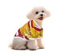 T-shirt pour chien avec drapeau de l'Espagne - Vêtements pour chiots et animaux de compagnie - Débardeur élastique - Pour chiens et chats - Doux et respirant - Taille L