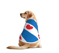 T-shirt pour chien avec drapeau frison - Vêtements pour chiens de grande et moyenne taille - Chemises confortables pour chien, parfaites pour un usage quotidien