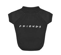 T-Shirt pour Chien avec Logo emblématique de la série Friends en Noir | Chemise Douce, Lavable en Machine, léger et Semi-Extensible | Taille XL (XL) pour Tous Les Chiens de Grande Taille