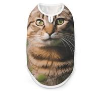 T-shirt pour chien avec motif chat tigré sur l'herbe - Séchage rapide - Respirant - Doux et extensible - Sans manches - M