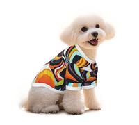 T-shirt pour chien avec motifs psychédéliques complexes - Vêtements pour chiots et animaux de compagnie - Débardeur élastique - Pour chiens et chats - Mignon - Respirant - Doux - Taille M
