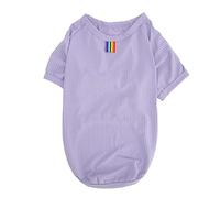 T-Shirt pour Chien Doux, Respirant, très Extensible, à Manches Courtes, vêtements pour Chiots pour Le Printemps et l'été, matériau en Soie glacée Violette, Tenue Confortable pour (M.)