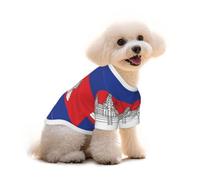 T-shirt pour chien en coton imprimé drapeau du Cambodge respirant et doux, pour chiens de petite, moyenne et grande taille