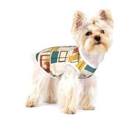 T-shirt pour chien en coton imprimé moderne du milieu du siècle - Doux et respirant - Sans manches - Pour grand chiot et chat